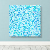 Blue Turquoise Mosaic Glass Til Modern Chic Leinwanddruck (Insitu (Holzboden))