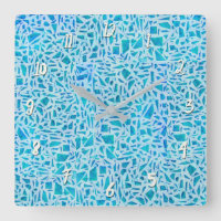 Blue Turquoise Mosaic Glass Til Modern Chic