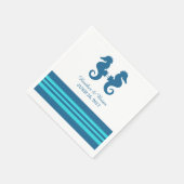 Blue Turquoise Nautic Seepferd Paper Napkins Serviette (Ecke)