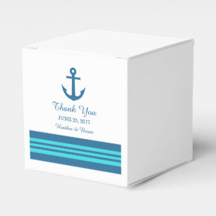 Blue Turquoise Nautical Anchor Fevor Boxes Geschenkschachtel