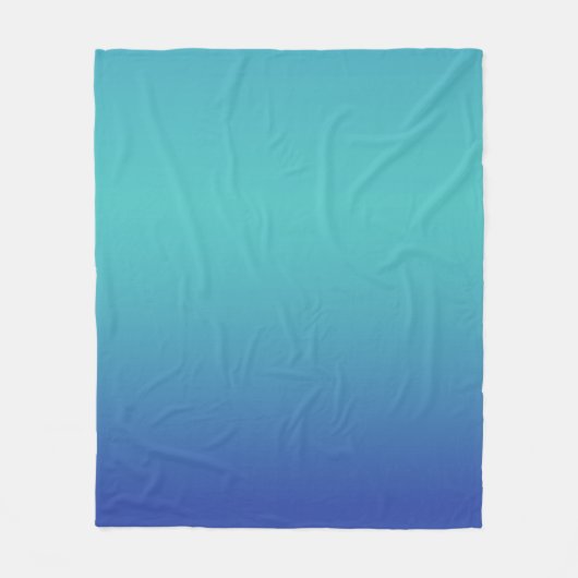 Blue Turquoise Ombre Modern Fleecedecke (Vorderseite)