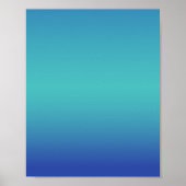 Blue Turquoise Ombré Poster (Vorne)