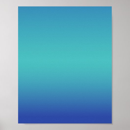 Blue Turquoise Ombré Poster (Vorne)