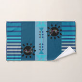 Blue Turquoise Southwestern Kokopelli Badhandtuch Set (Handtuch)