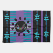 Blue Turquoise Southwestern Kokopelli Geschirrtuch (Horizontal)