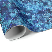 Blue Turquoise Stars Galaxy Confetti Geschenkpapier (Rolleneckpunkt)
