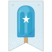 Blue & Turquoise Summer Popsicle Happy Birthday Wimpelkette (Erste Fahne)
