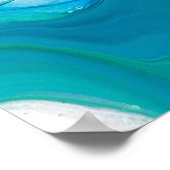Blue Turquoise Swirls Marble Abstract Art Poster (Ecke)