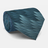Blue Turquoise Tartan Feather Pattern Krawatte (Gerollt)