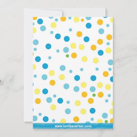 Blue Turtle Baby Dusche Einladung (Rückseite)