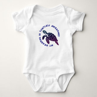Blue Turtle GRANDPA Baby Strampler