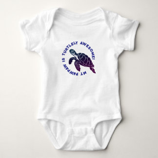 Blue Turtle PAWPAW Baby Strampler