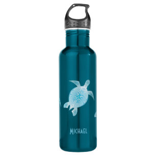 Blue Turtle Tribal Monogram Coastwater Flasche Edelstahlflasche