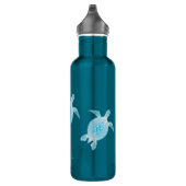 Blue Turtle Tribal Monogram Coastwater Flasche Edelstahlflasche (Rechts)