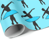 Blue Tutu Ballett Tanz Tänzerin Ballerina Silhouet Geschenkpapier (Rolleneckpunkt)