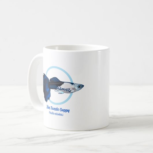Blue Tuxedo Guppy Kaffeetasse (Vorderseite Links)