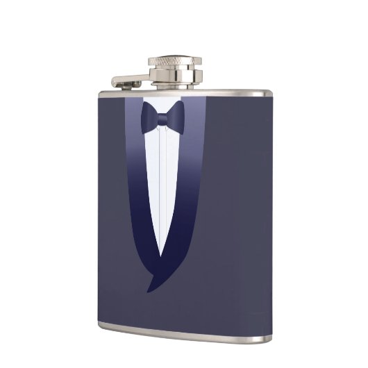 Blue Tuxedo Vielen Dank Groomswoman Hochzeitsflasc Flachmann (Links)