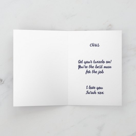 Blue Tuxedo Wedding Brautparty Vorschlag Card Einladung (Innenseite)