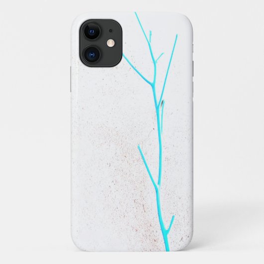 Blue Twig White Concrete Texture iPhone 11 Fall Case-Mate iPhone Hülle (Rückseite)