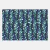 Blue Twigs & White Berries Weihnachtsmuster Geschenkpapier Set (Vorderseite 3)