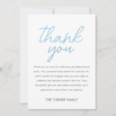 Blue Twin Baby Dusche Dankeskarte (Vorderseite)