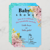 Blue Twin Baby Einladung (Vorne/Hinten)