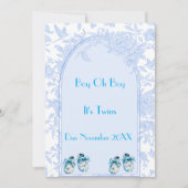 Blue Twin Boys Pregnancy Ankündigung (Vorderseite)
