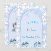 Blue Twin Boys Pregnancy Ankündigung (Vorne/Hinten)