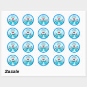 Blue Twin Owl Heft Umschlag Aufkleber Sticker (Blatt)
