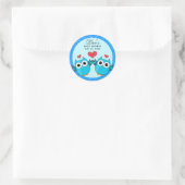 Blue Twin Owl Heft Umschlag Aufkleber Sticker (Tasche)