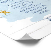 Blue Twinkle Little Star Boy Diaper Raffle Sign Poster (Ecke)