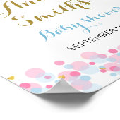 Blue Twinkle Twinkle Babydusche Begrüßung Poster (Ecke)