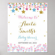 Blue Twinkle Twinkle Babydusche Begrüßung