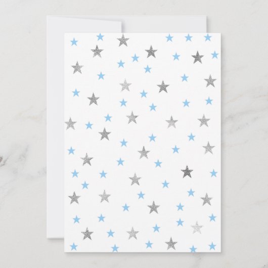 BLUE Twinkle Twinkle Little Star Baby Dusche Einladung (Rückseite)