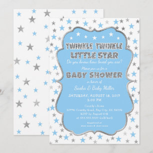 BLUE Twinkle Twinkle Little Star Baby Dusche Einladung