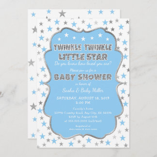 BLUE Twinkle Twinkle Little Star Baby Dusche Einladung