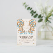 Blue Twins Bear Balloons Vorwartebuchanfrage Begleitkarte (Stehend Vorderseite)