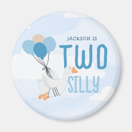 Blue Two Albern Goose 2. Geburtstag Gastgeschenk Magnet