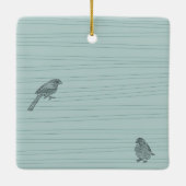 Blue Two birds following their dreams Keramikornament (Rückseite)