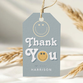 Blue Two Cool Dude Boys Smile 2nd Birthday Favor Geschenkanhänger