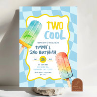 Blue Two Cool Popsicle Summer Boy Birthday