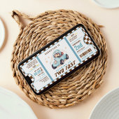 Blue Two Fast Race Car Ticket Pass Zweiten Geburts Einladung