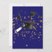 Blue Two Graduates Double Graduation Party 2025 Einladung (Rückseite)