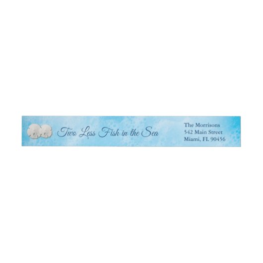 Blue Two less Fish in Sea Address Label (Person)