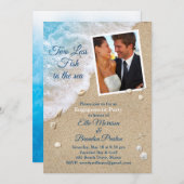 Blue Two Lless Fish in Sea Foto Verlobung Einladung (Vorne/Hinten)