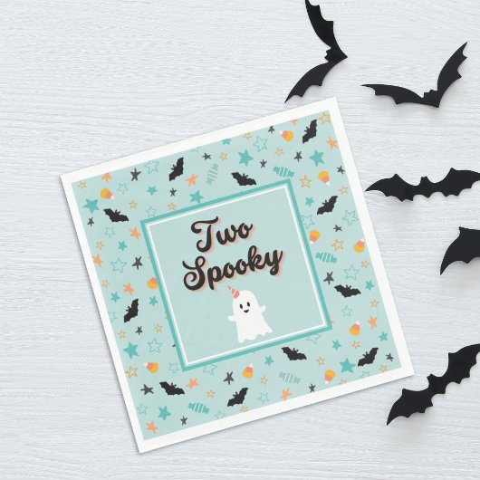 Blue Two Spooky Niedlich Ghost Halloween Serviette