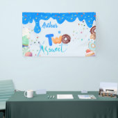 Blue Two sweet donut 2. Geburtstag Banner (Messeveranstaltung)