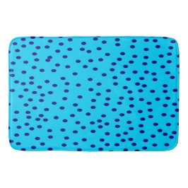 Blue Two Toned Polka Dots Badematte