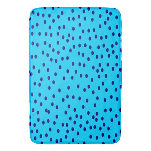 Blue Two Toned Polka Dots Badematte (Vorderseite Vertikal)