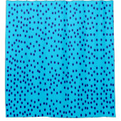 Blue Two Toned Polka Dots Duschvorhang (Vorderseite)
